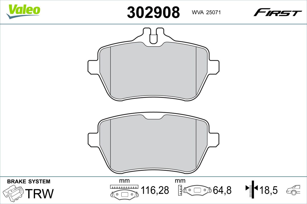 VALEO Fékbetét, mind 302908_VALEO